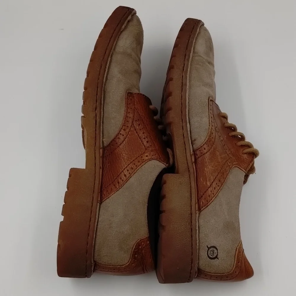 Born Men's Harding Saddle US 9 Oxford Lace Up Suede Leather